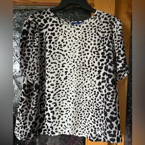 Women’s Apt9 Black & White Leopard Print Blouse